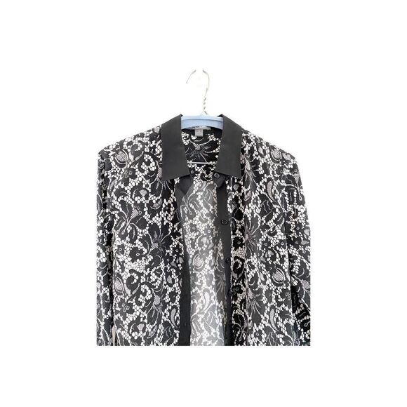 Go Silk Floral Print Button-Down Blouse Top Small - Picture 4 of 6